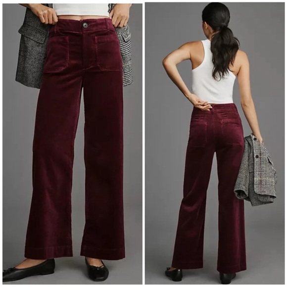 Maeve Colette corduroy full length wide leg pants Anthropologie - Picture 1 of 10